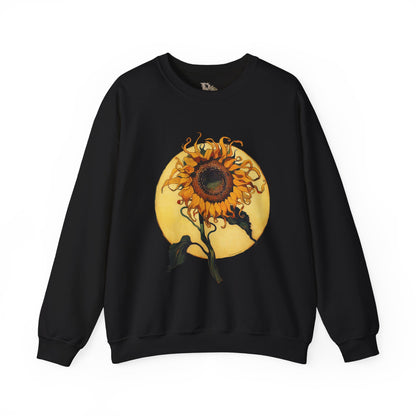 Sunflower & Moon Unisex Heavy Blend™ Crewneck Sweatshirt, Cozy Floral Gift, Vintage-Inspired Sweatshirt, Fall Fashion, Everyday Comfort