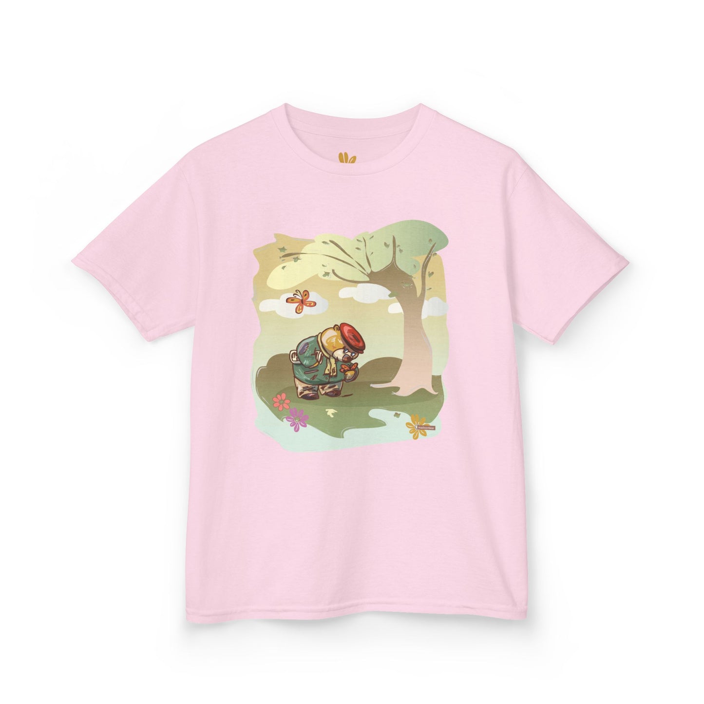 Madison Bear -Cute T-Shirt for Outdoor Adventures, Gardening Gift, Summer Playtime, Eco-Friendly Kidswear