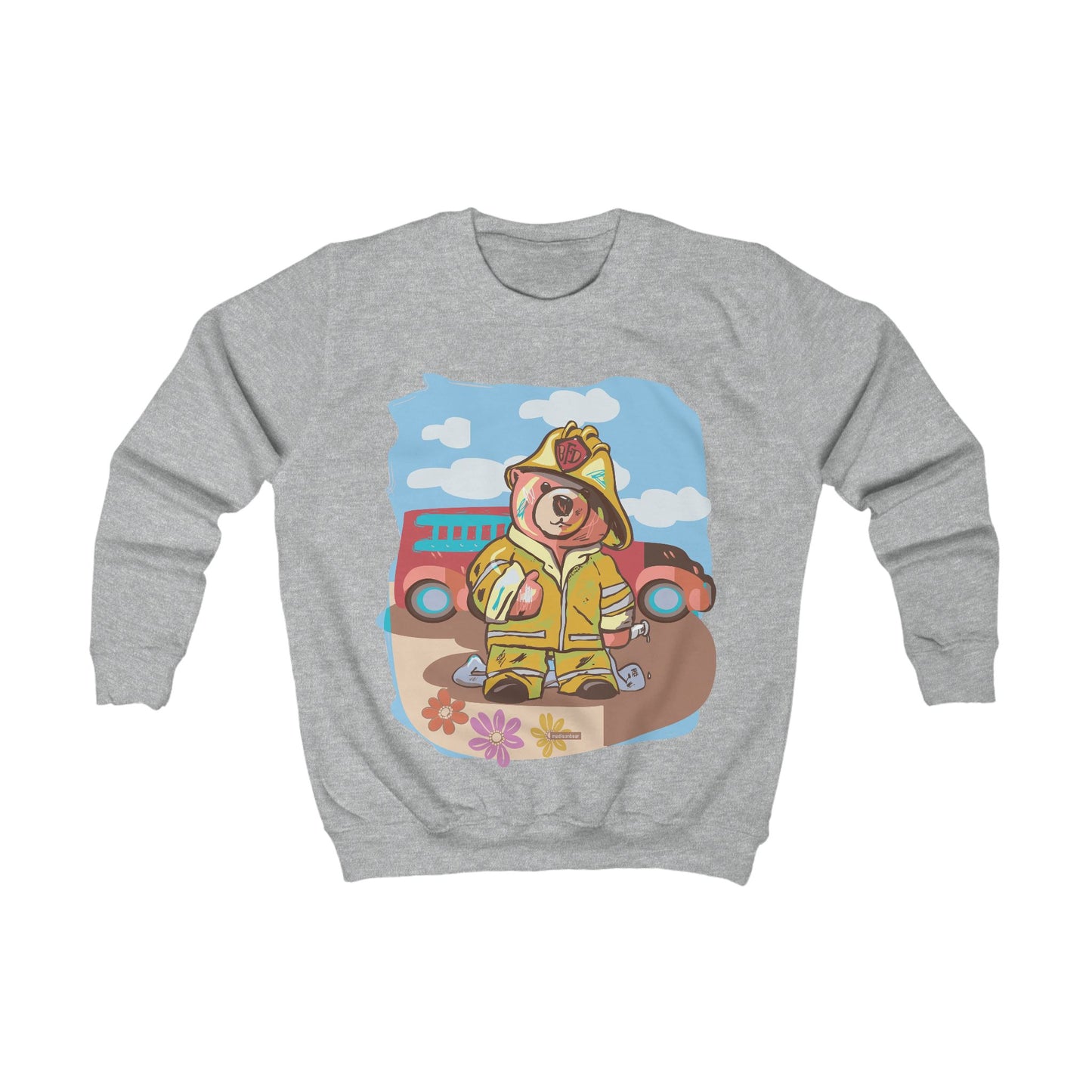 Fire Dept - Madison Bear by GooRooV Mgf.  Kids Cute Sweatshirt for Back to School.