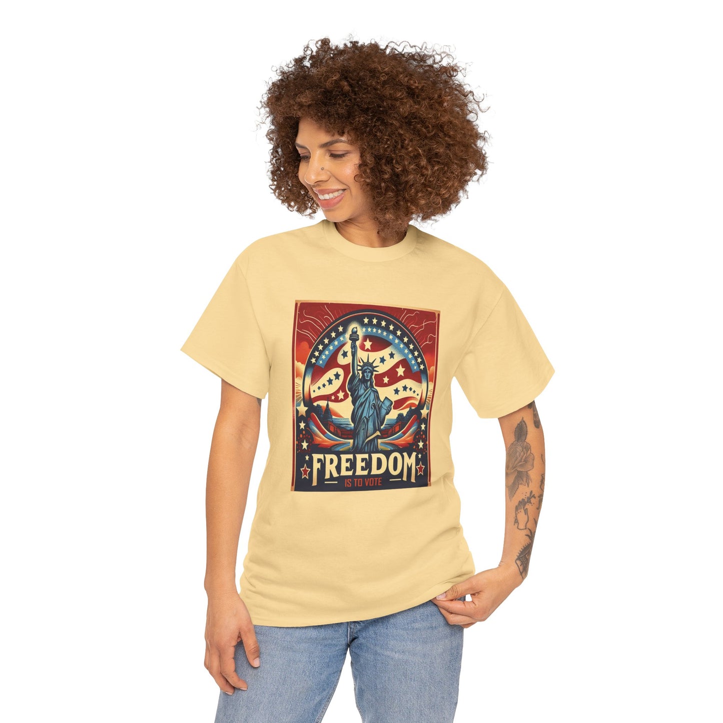 Freedom Is To Vote: Unisex Heavy Cotton Tee