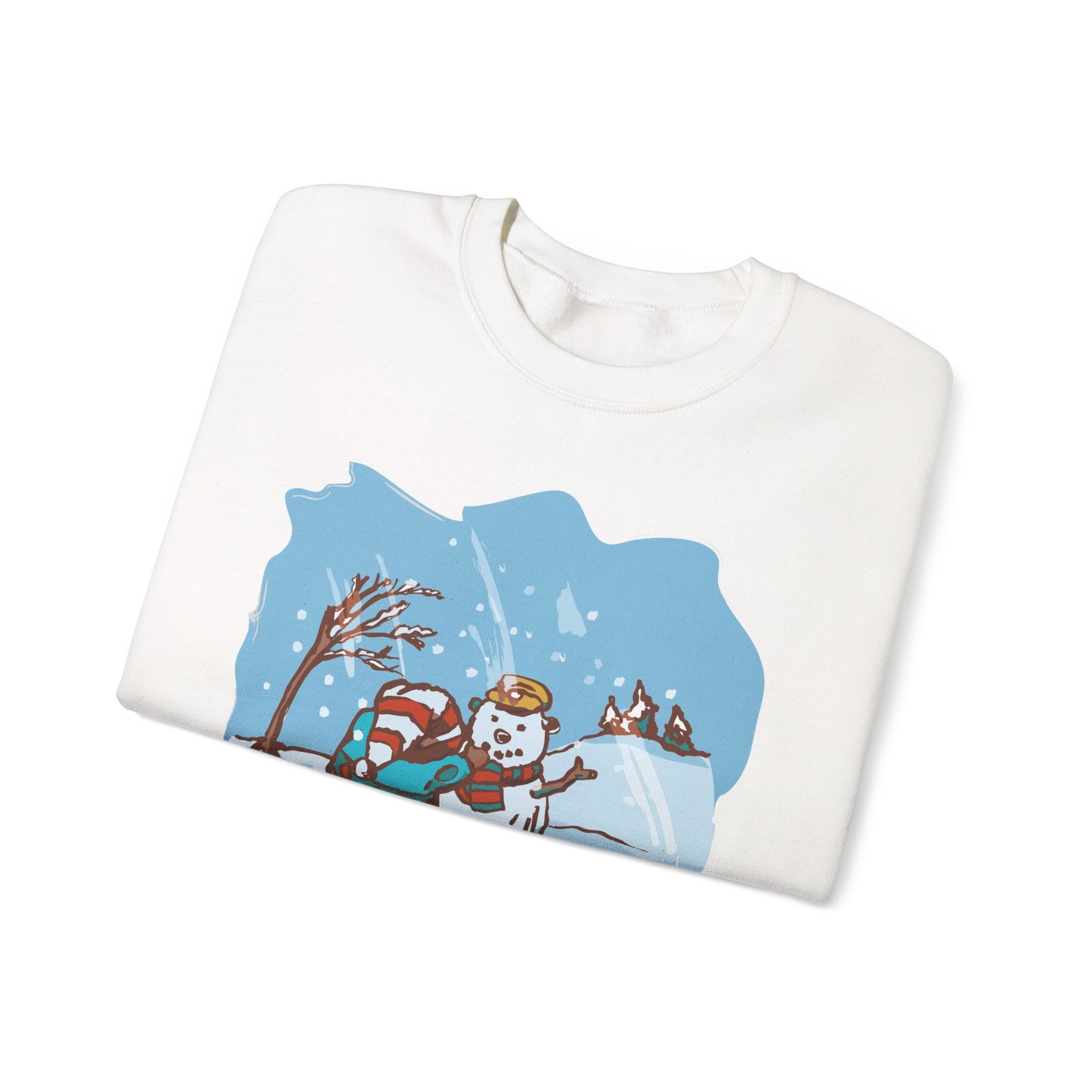 Madison Bear Whimsical Snowman Crewneck Sweatshirt - Cozy Holiday Gift, Unisex Winter Apparel, Cute Christmas Sweater, Fun Winter Fashion