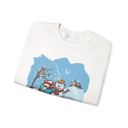 Madison Bear Whimsical Snowman Crewneck Sweatshirt - Cozy Holiday Gift, Unisex Winter Apparel, Cute Christmas Sweater, Fun Winter Fashion