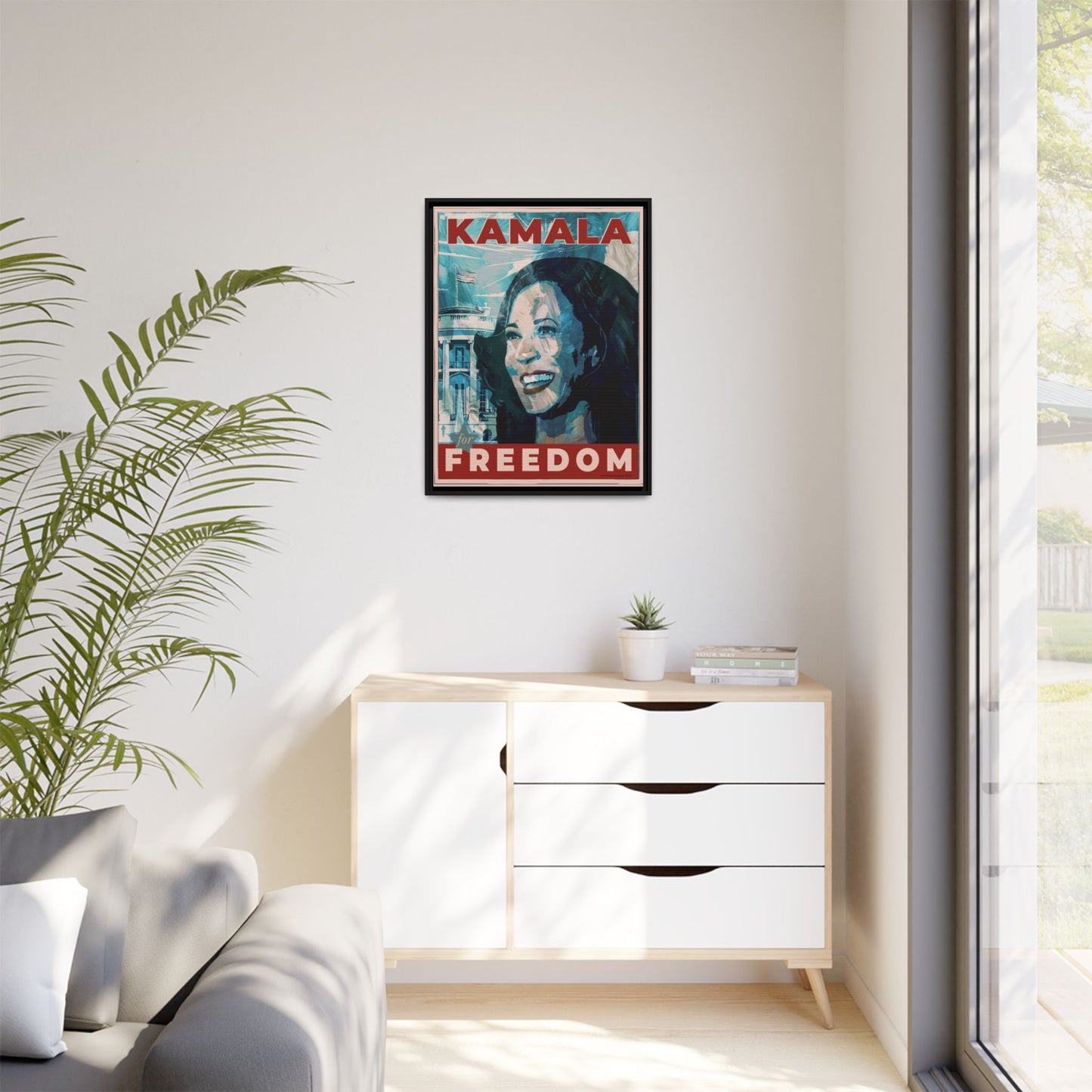 Kamala for Freedom: Matte Canvas, Framed (Multi-color)