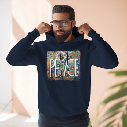 PEACE: Three-Panel Fleece Hoodie