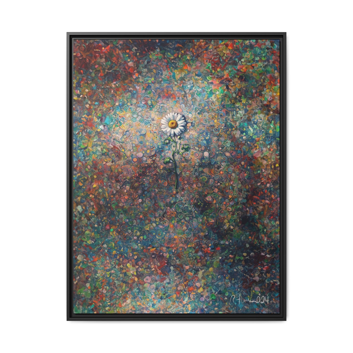 GooRooV Daisy Matte Canvas, Framed (Multi-color)