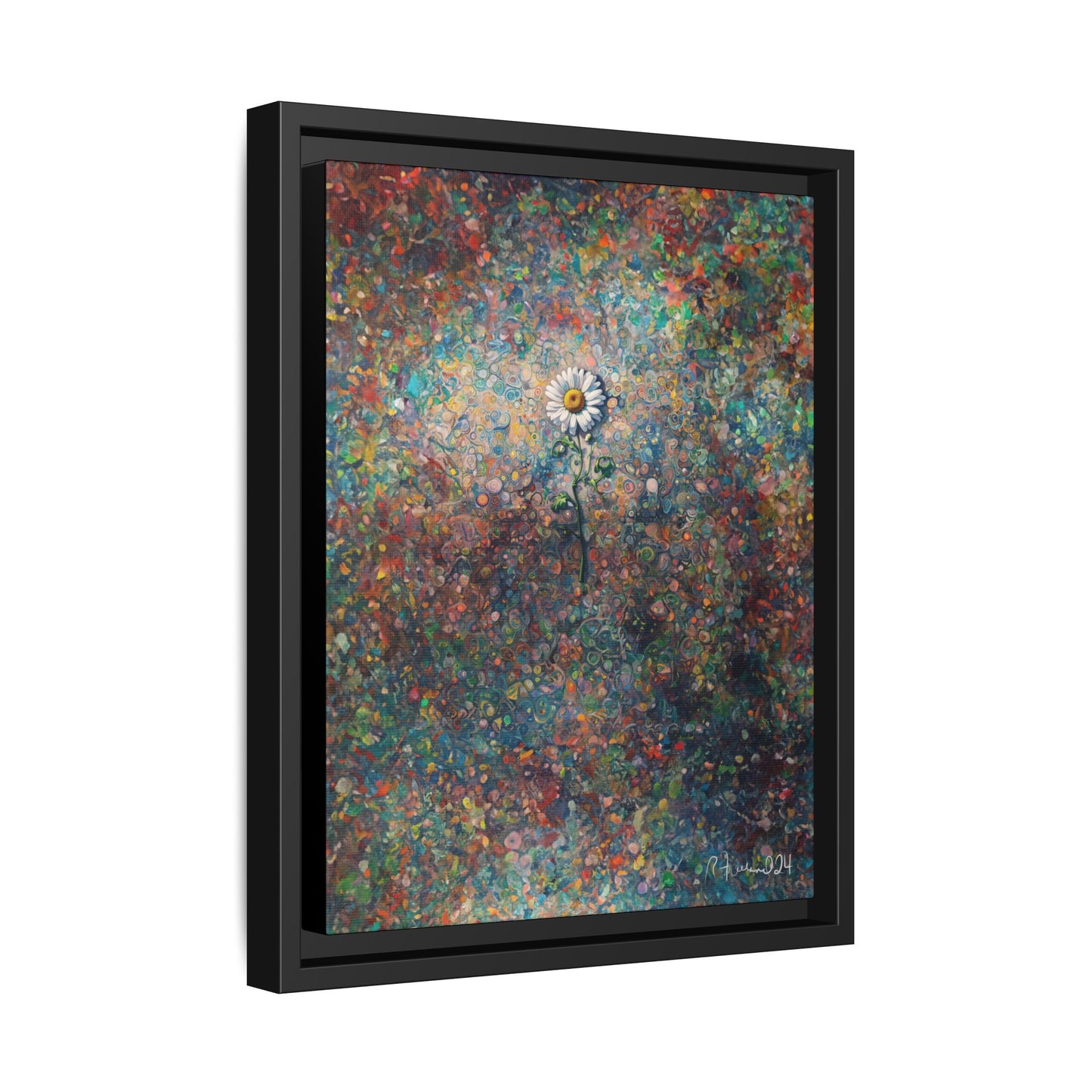 GooRooV Daisy Matte Canvas, Framed (Multi-color)