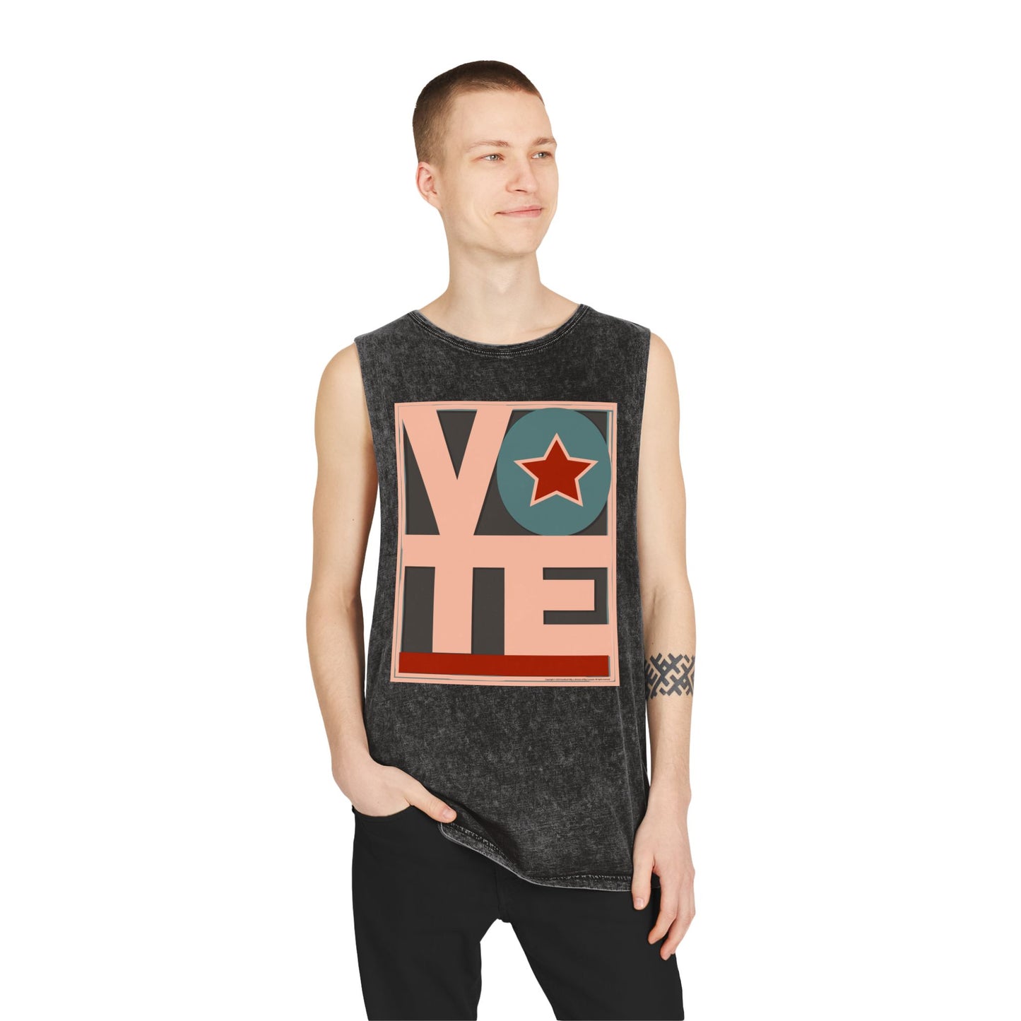 Vote Star: Unisex Stonewash Tank Top