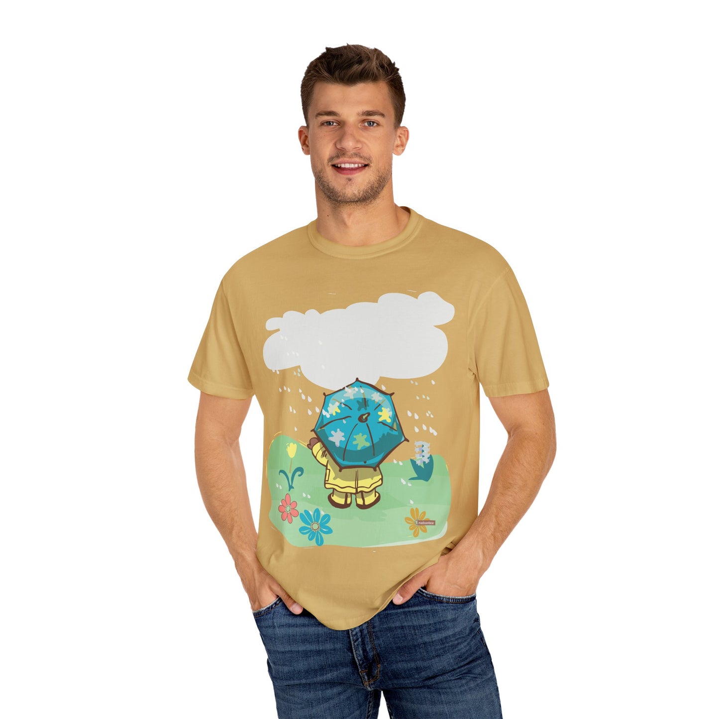 Playful Rainy Day T-Shirt | Unisex Garment-Dyed Tee | Perfect for Spring, Rainy Days, Gift for Nature Lovers, Casual Wear, Fun Designs