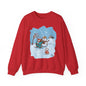 Madison Bear Whimsical Snowman Crewneck Sweatshirt - Cozy Holiday Gift, Unisex Winter Apparel, Cute Christmas Sweater, Fun Winter Fashion