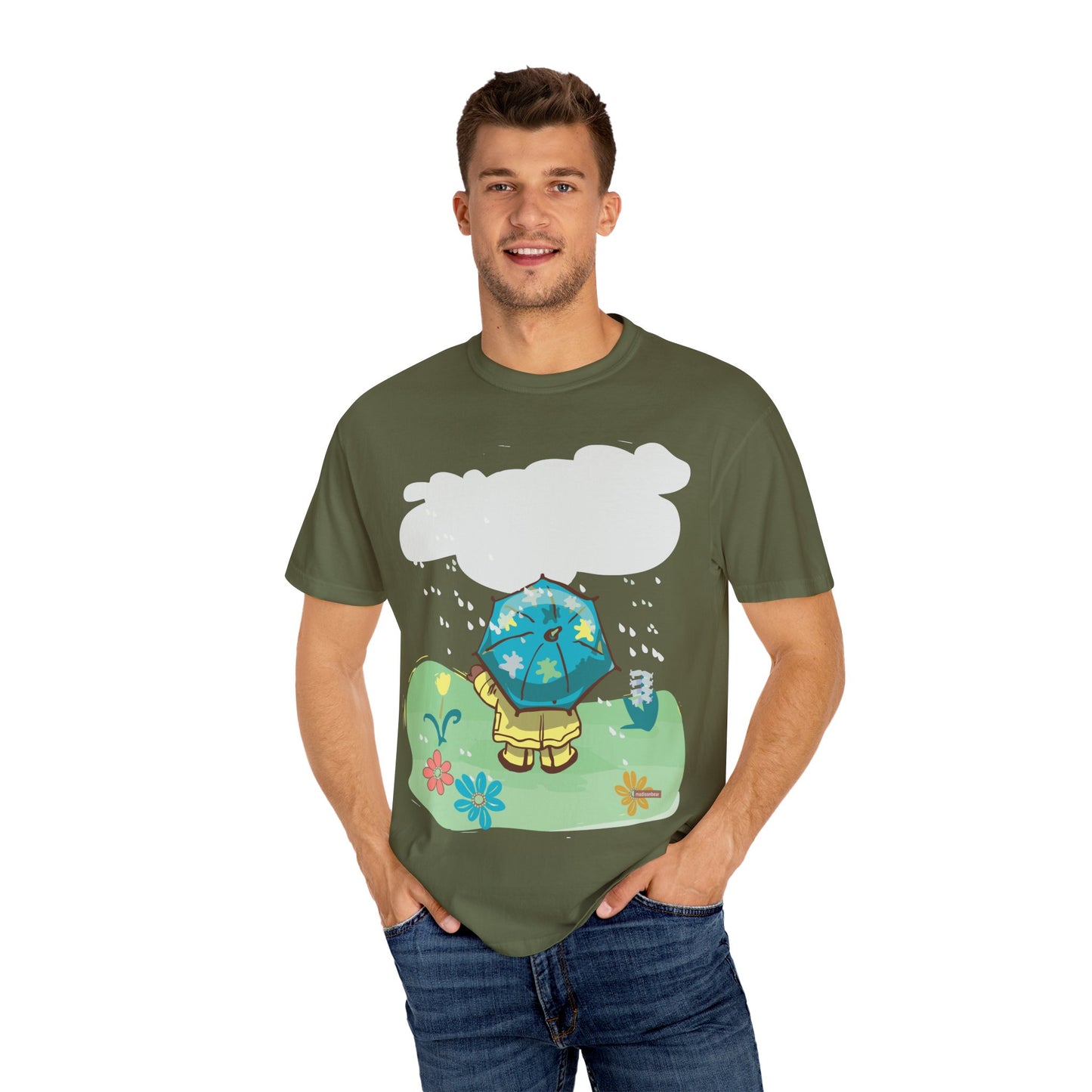 Playful Rainy Day T-Shirt | Unisex Garment-Dyed Tee | Perfect for Spring, Rainy Days, Gift for Nature Lovers, Casual Wear, Fun Designs