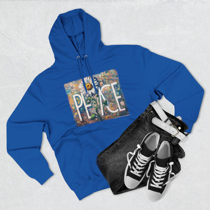 PEACE: Three-Panel Fleece Hoodie