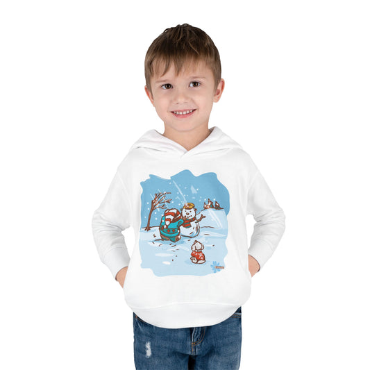 Kid's Madison Bear Whimsical Winter Toddler Hoodie with Snowman Design, Cute Pullover for Kids, Holiday Gift, Cozy Winter Wear, Festive Outfit