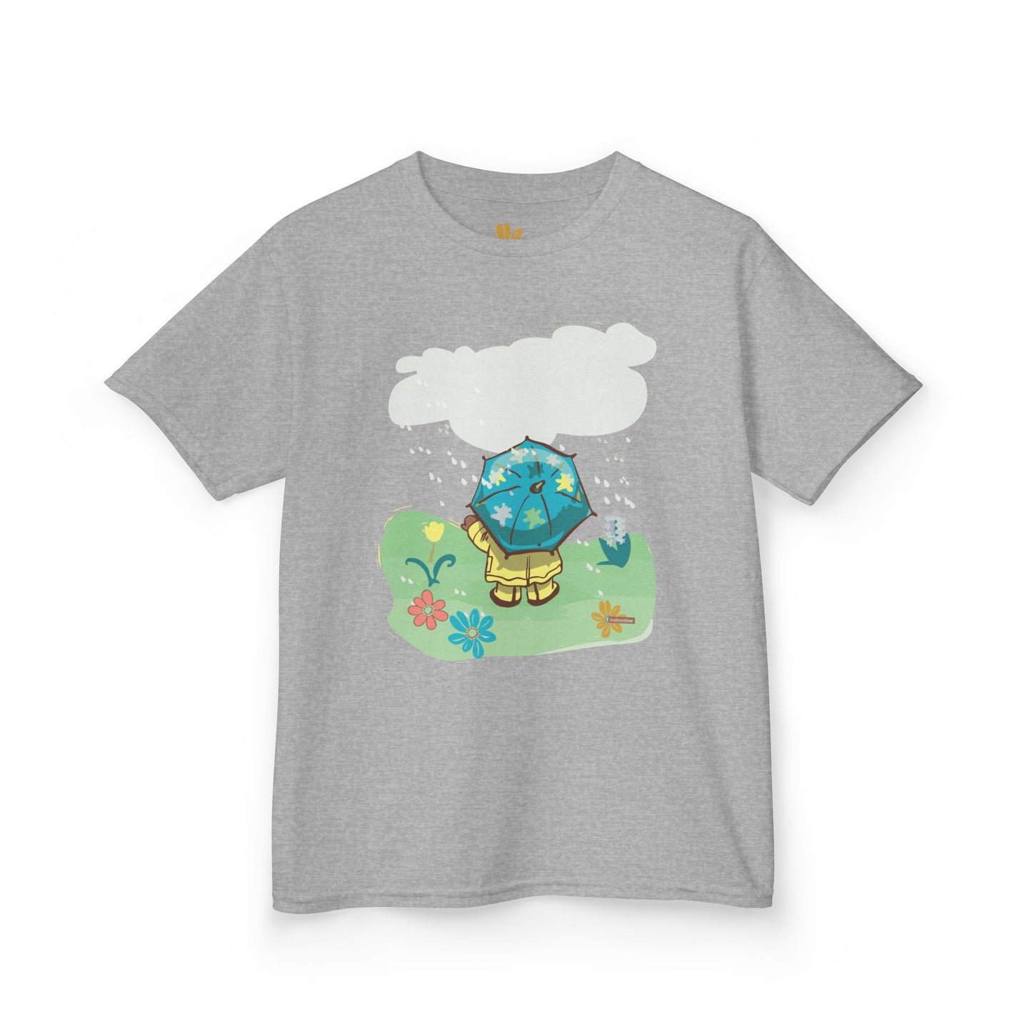 Kids Tee - Madison Bear by GooRooV Mfg, Cute Rainy Day Design, Children's T-Shirt, Youth Shirt, Kid's Top, Playful Animal Tee, Fun Kids