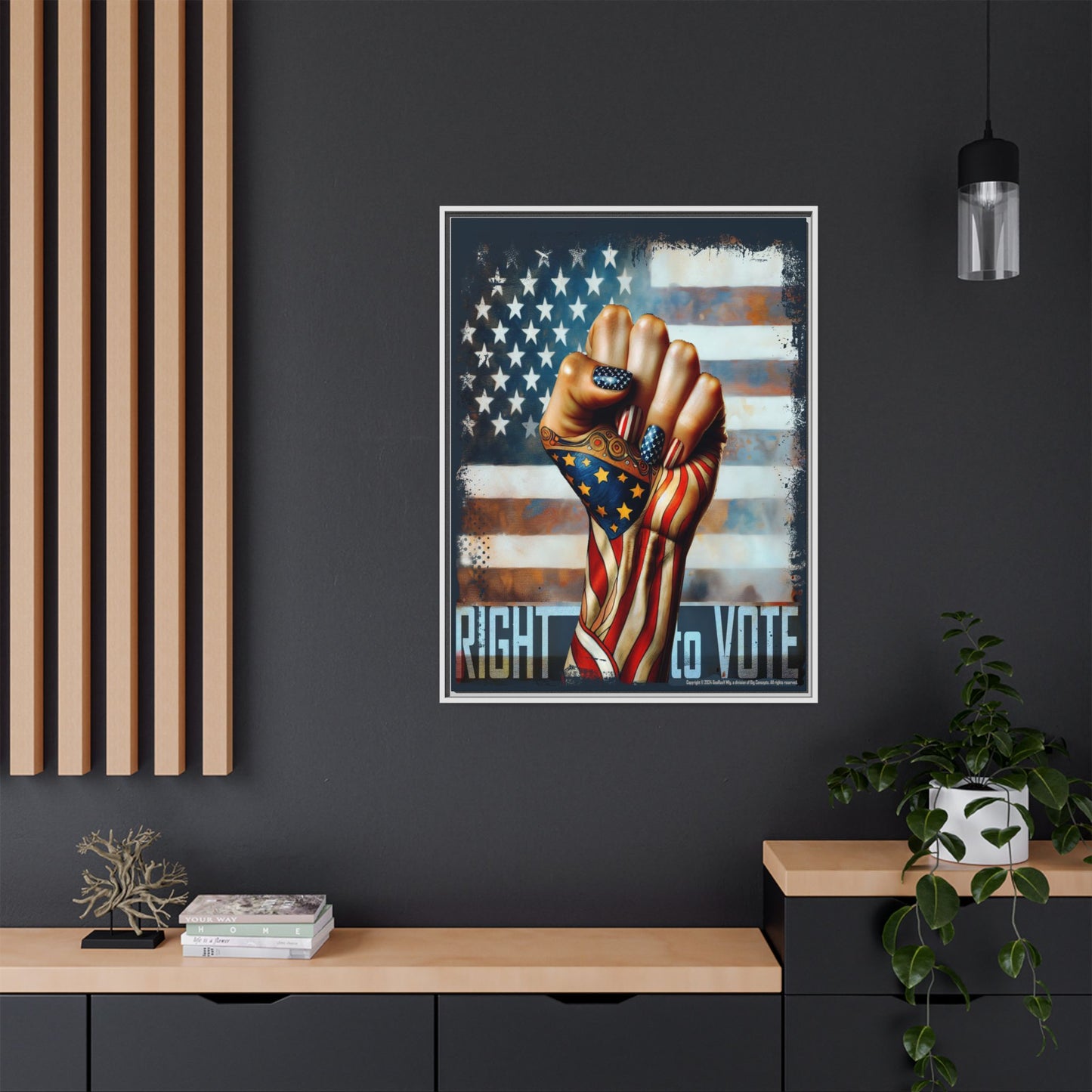 Right To Vote: Matte Canvas, Framed (Multi-color)