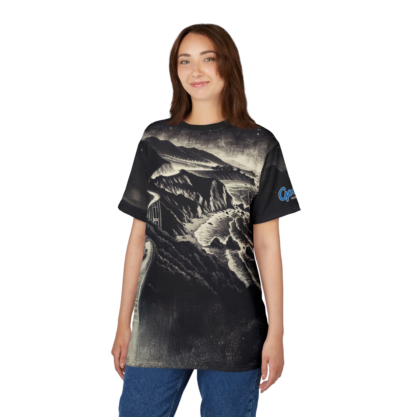 T-Shirt PCH Highway 1 to Big Sur, CA Unisex Cut & Sew Tee