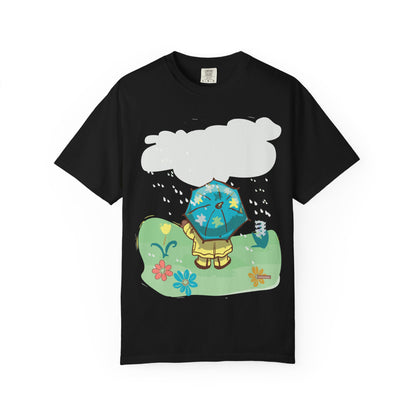Playful Rainy Day T-Shirt | Unisex Garment-Dyed Tee | Perfect for Spring, Rainy Days, Gift for Nature Lovers, Casual Wear, Fun Designs