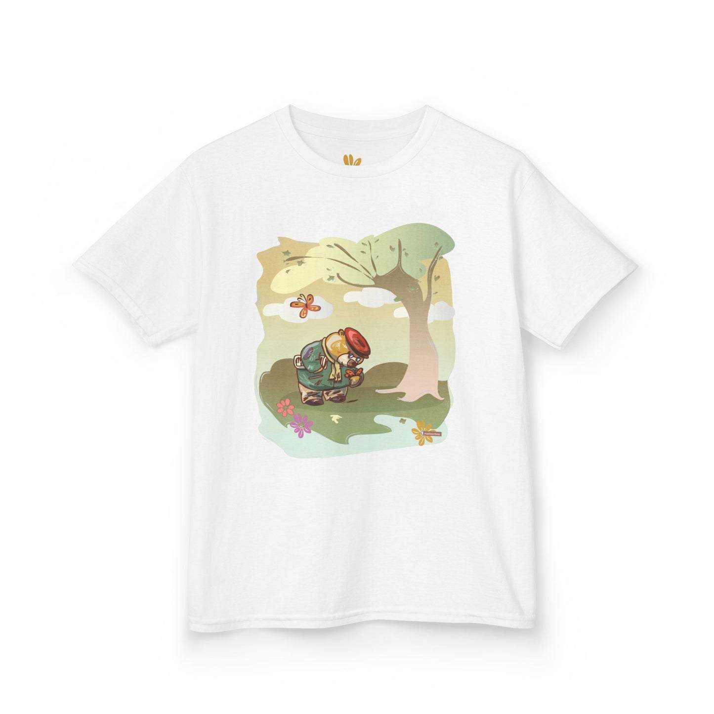 Madison Bear -Cute T-Shirt for Outdoor Adventures, Gardening Gift, Summer Playtime, Eco-Friendly Kidswear