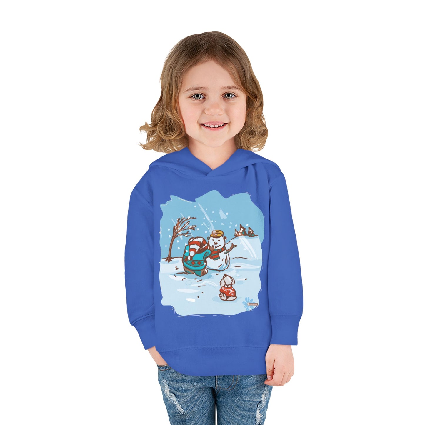 Kid's Madison Bear Whimsical Winter Toddler Hoodie with Snowman Design, Cute Pullover for Kids, Holiday Gift, Cozy Winter Wear, Festive Outfit