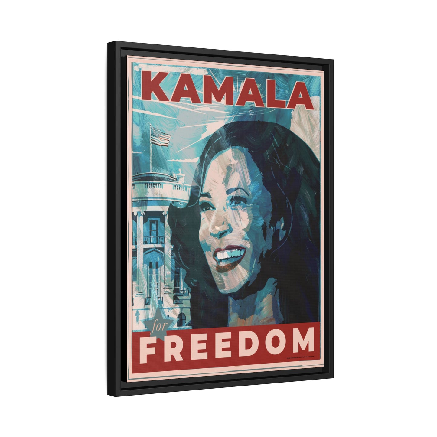 Kamala for Freedom: Matte Canvas, Framed (Multi-color)