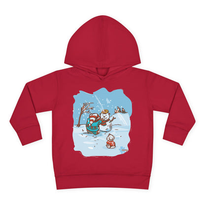 Kid's Madison Bear Whimsical Winter Toddler Hoodie with Snowman Design, Cute Pullover for Kids, Holiday Gift, Cozy Winter Wear, Festive Outfit