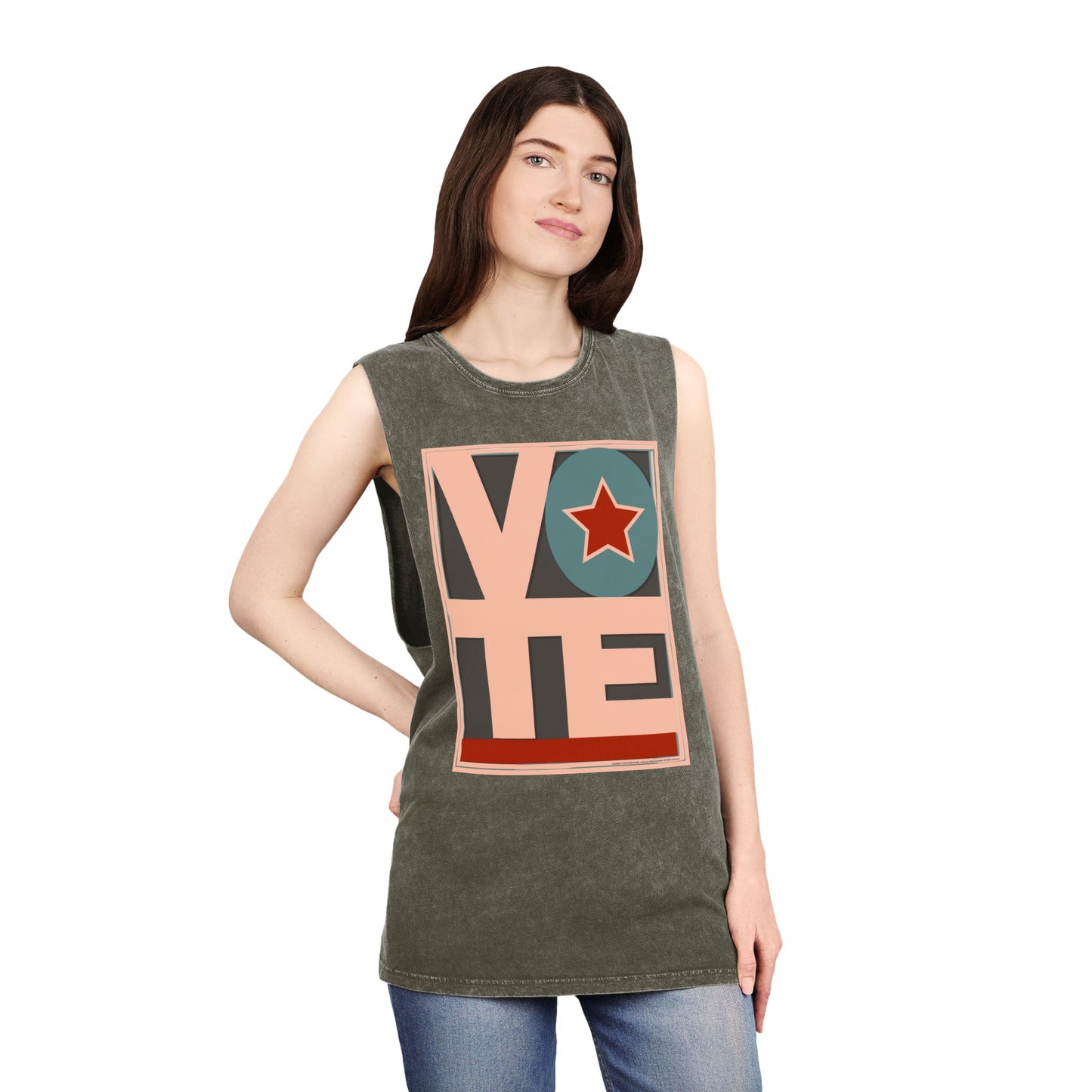 Vote Star: Unisex Stonewash Tank Top