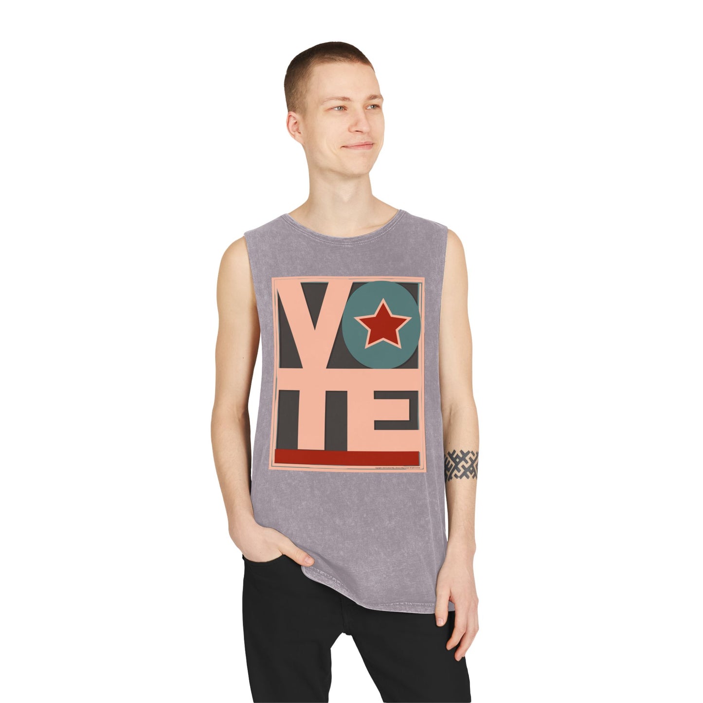 Vote Star: Unisex Stonewash Tank Top