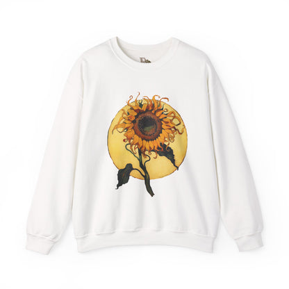 Sunflower & Moon Unisex Heavy Blend™ Crewneck Sweatshirt, Cozy Floral Gift, Vintage-Inspired Sweatshirt, Fall Fashion, Everyday Comfort