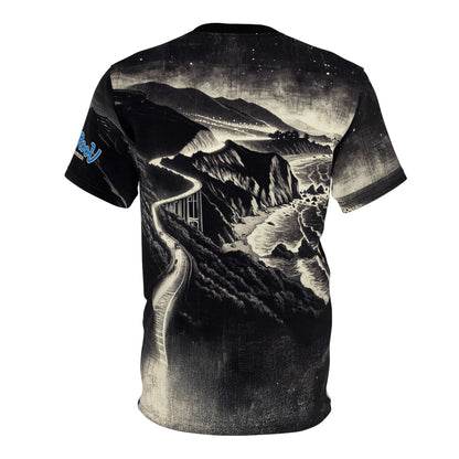 T-Shirt PCH Highway 1 to Big Sur, CA Unisex Cut & Sew Tee