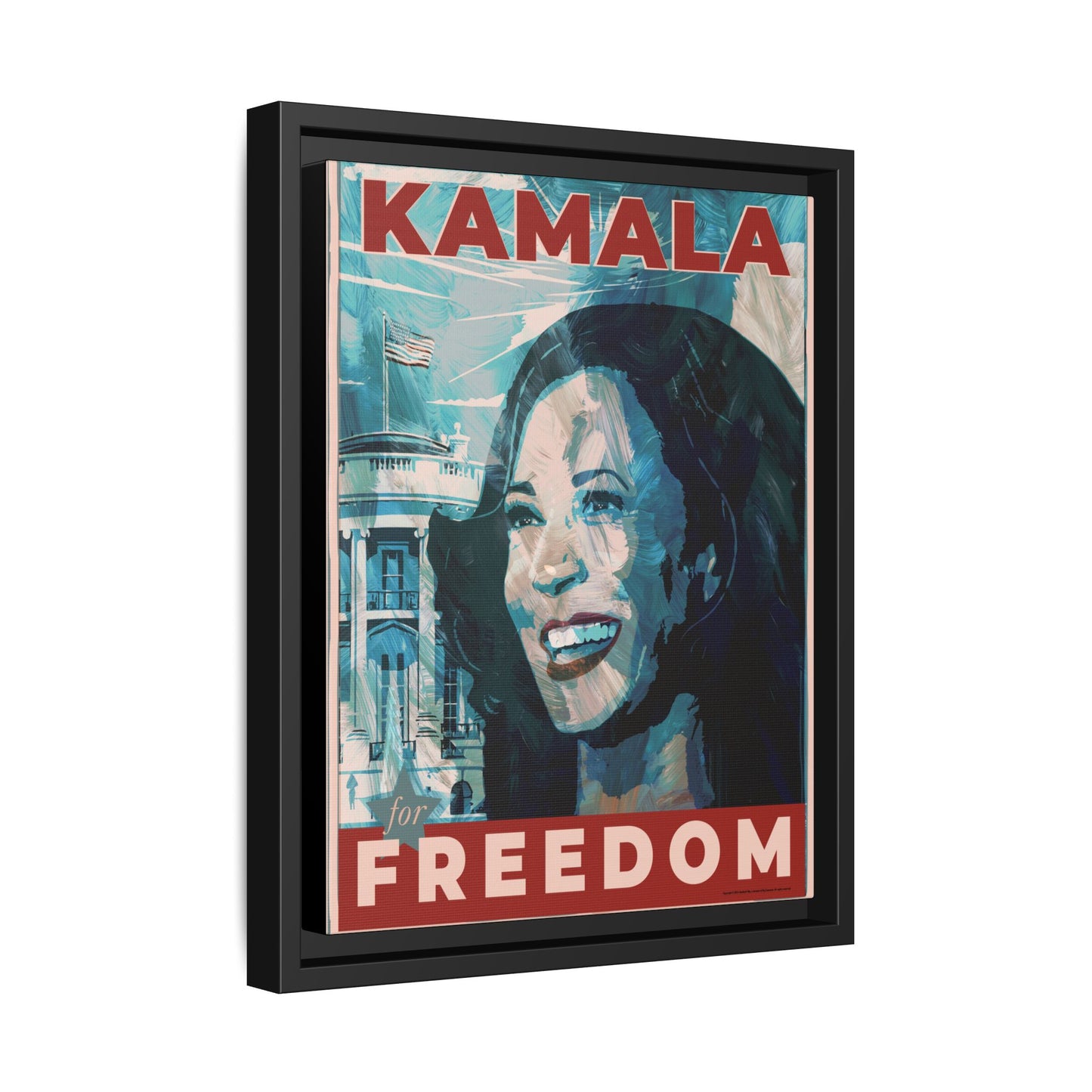 Kamala for Freedom: Matte Canvas, Framed (Multi-color)