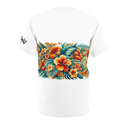 Tropical Flower Tee, Floral T-Shirt, Hawaiian Shirt, Botanical Unisex Top, Summer Blossom Apparel
