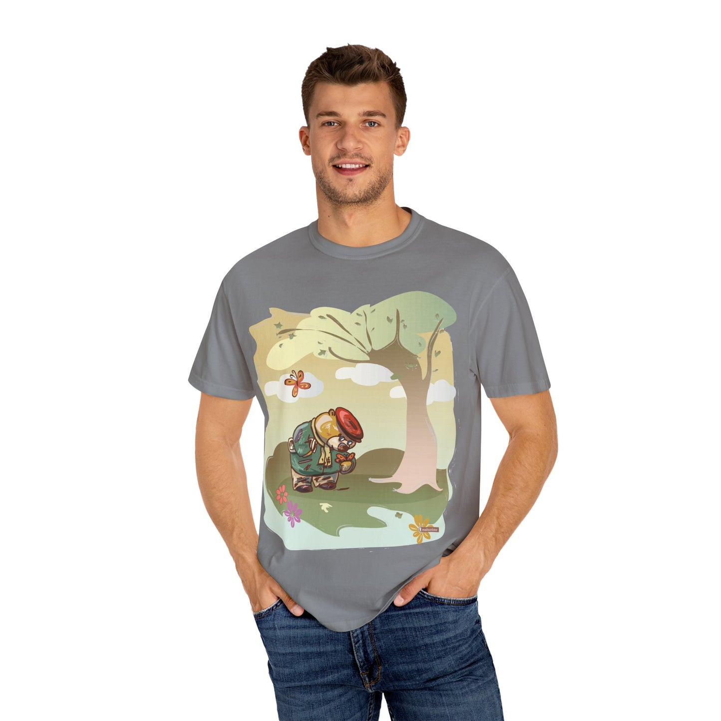 Whimsical Nature T-shirt, Unisex Garment-Dyed Tee, Nature Lover Gift, Spring & Summer Wear, Casual Everyday Style, Eco-Friendly Apparel