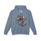 Dragon Floral Unisex Lightweight Hooded Sweatshirt, Gift for Fantasy Lovers, Cozy Sweatshirt, Unisex Hoodie for All Seasons, Dragon Art