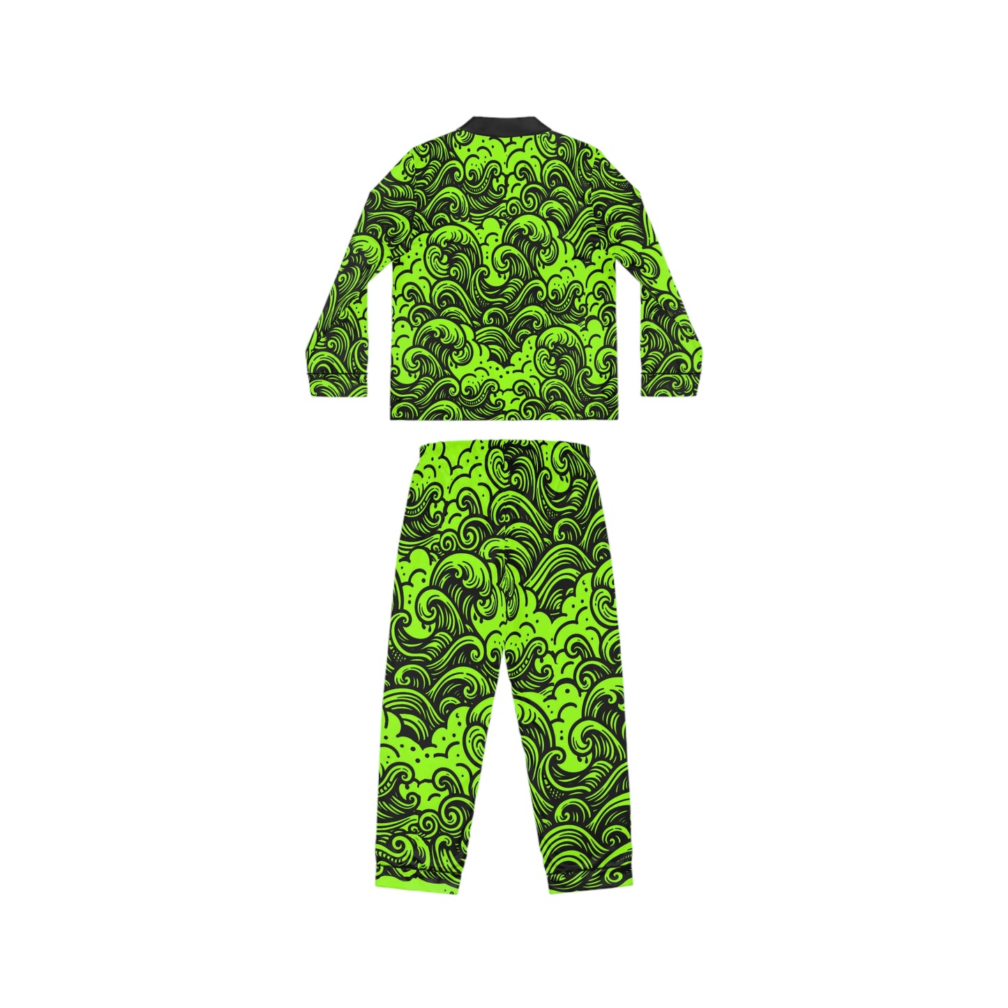 Satin Pajamas - Glow Waves Pattern