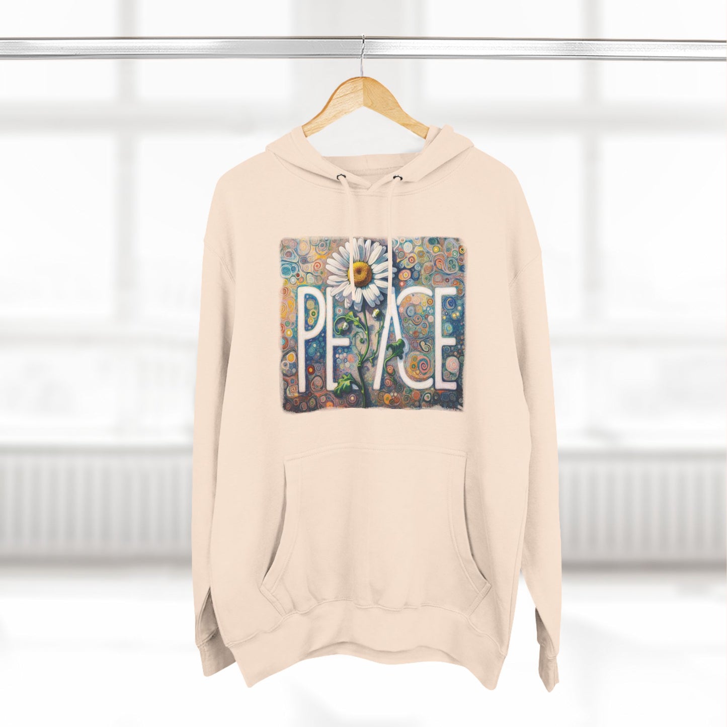 PEACE: Three-Panel Fleece Hoodie