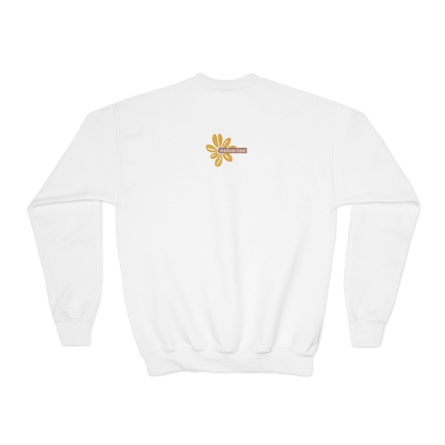 Kid's Madison Bear, Cute Tennis Bear Youth Crewneck Sweatshirt | Fun Sports Apparel for Kids | Perfect for Birthdays