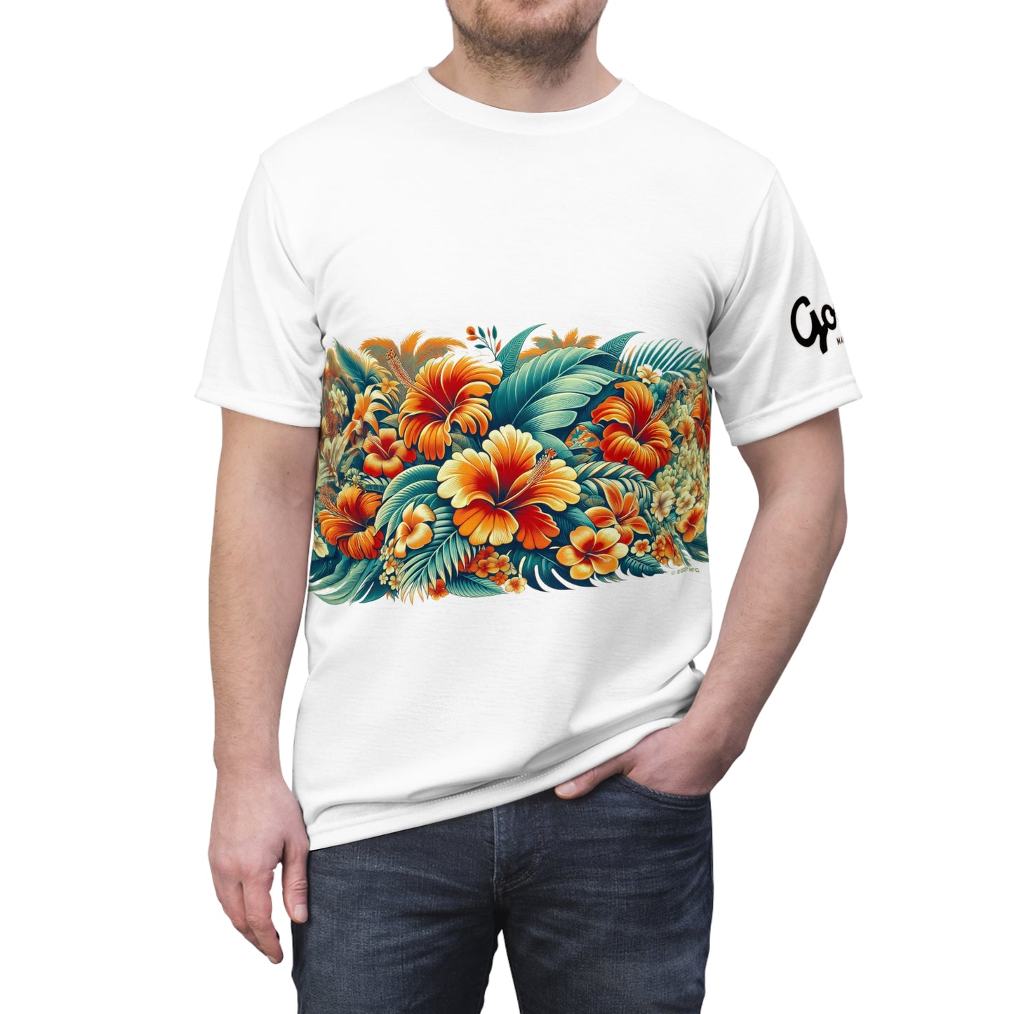Tropical Flower Tee, Floral T-Shirt, Hawaiian Shirt, Botanical Unisex Top, Summer Blossom Apparel