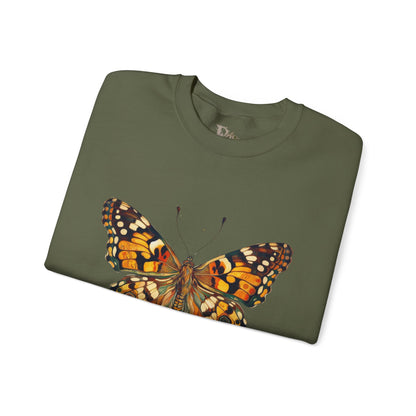 Butterfly Rose Dragon by GooRooV MFG. Print Unisex Crewneck Sweatshirt, Cozy Gift Fashion, Casual Outfit, Eco-Friendly Apparel