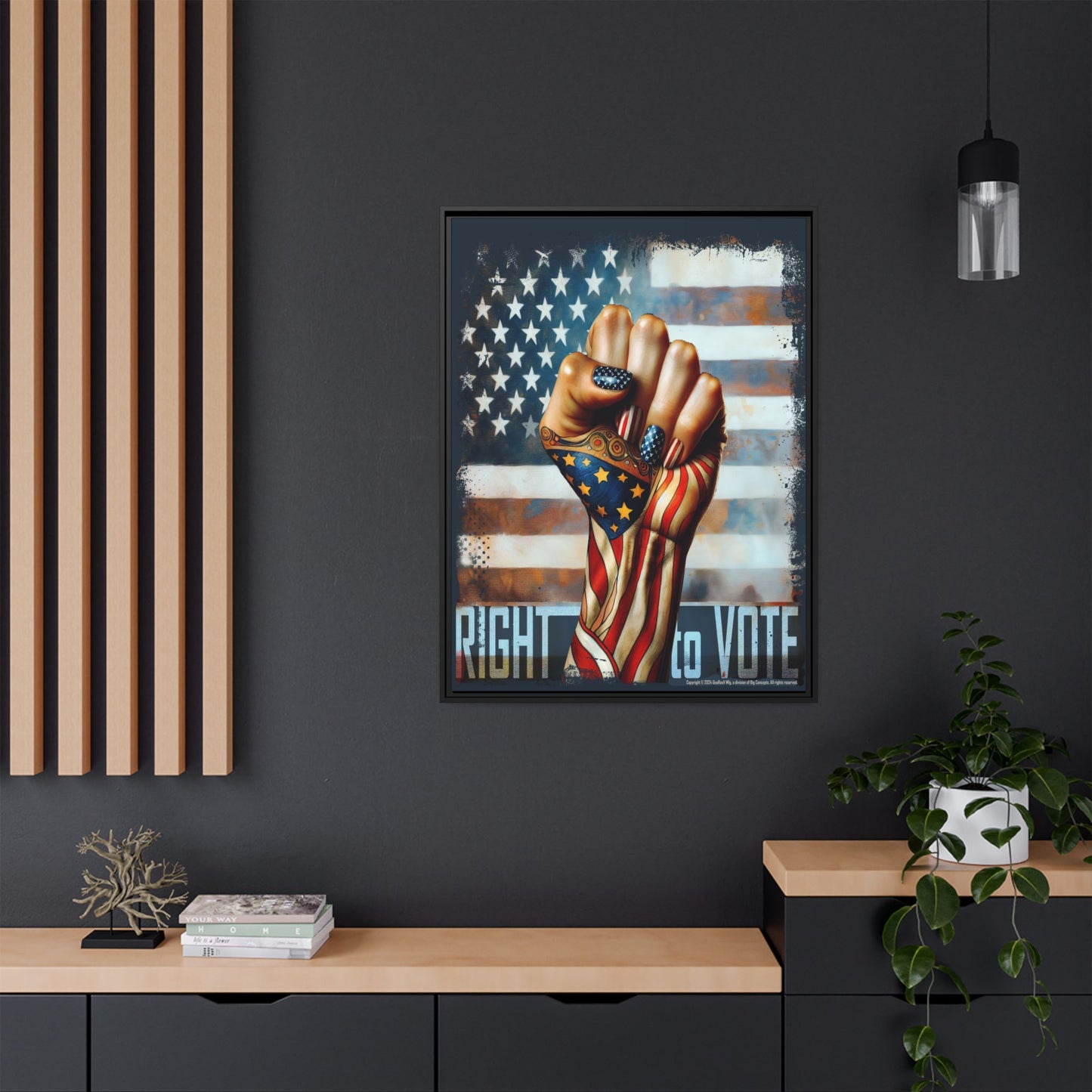 Right To Vote: Matte Canvas, Framed (Multi-color)