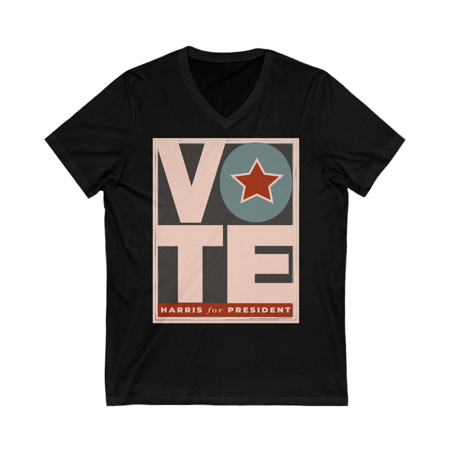 Vote Star Kamala: Unisex Jersey Short Sleeve V-Neck Tee