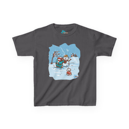 Kids Madison Bear Snowman - By GooRooV Mfg. Festive Holiday, Christmas Gift for Kids, Winter Play Tee