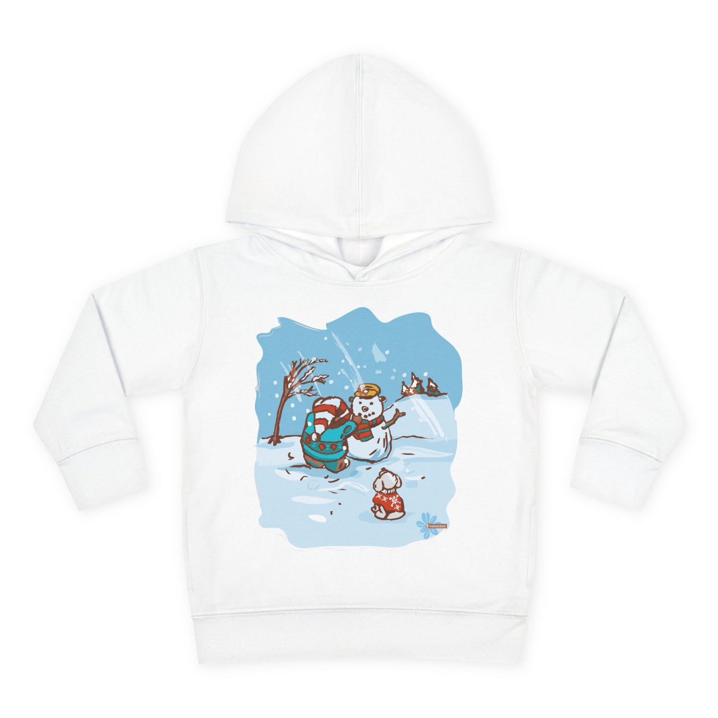 Kid's Madison Bear Whimsical Winter Toddler Hoodie with Snowman Design, Cute Pullover for Kids, Holiday Gift, Cozy Winter Wear, Festive Outfit