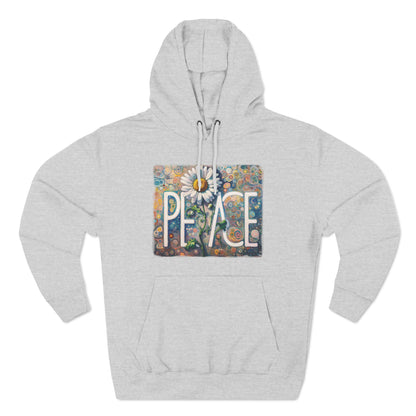 PEACE: Three-Panel Fleece Hoodie