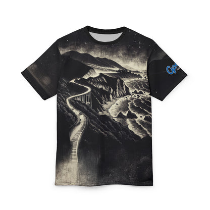 T-Shirt PCH Highway 1 to Big Sur, CA Unisex Cut & Sew Tee