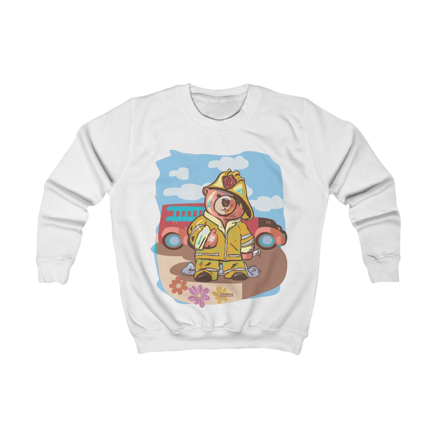 Fire Dept - Madison Bear by GooRooV Mgf.  Kids Cute Sweatshirt for Back to School.
