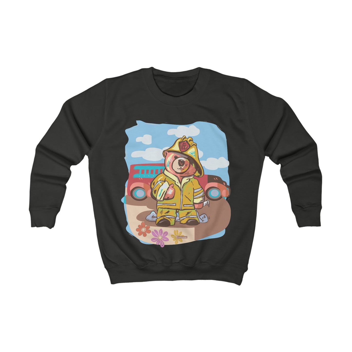 Fire Dept - Madison Bear by GooRooV Mgf.  Kids Cute Sweatshirt for Back to School.