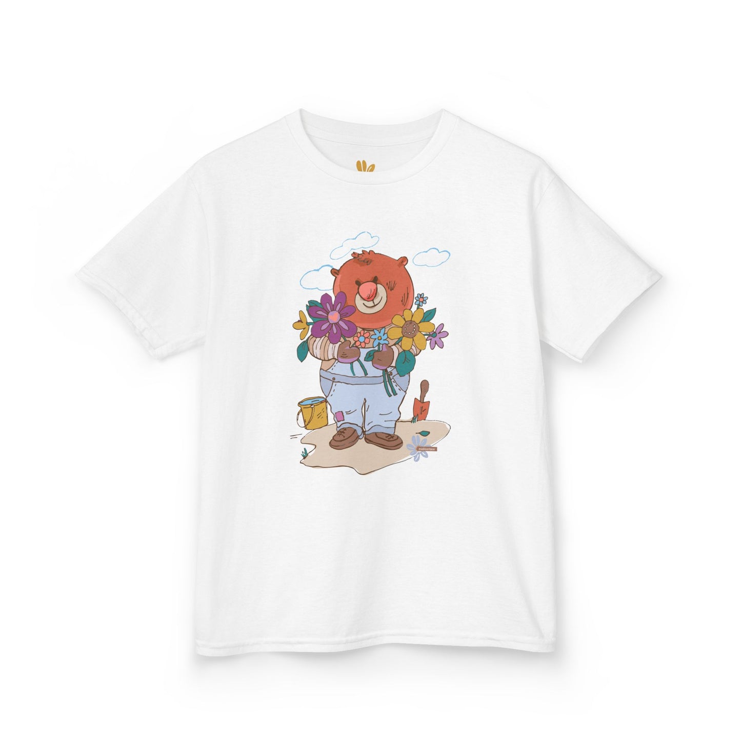 Kids T-Shirt Madison Bear the Gardner, Children's Tee, Youth Shirt, Cute Animal Design for Boys and Girls, Gardening Theme, Nature Lover Top