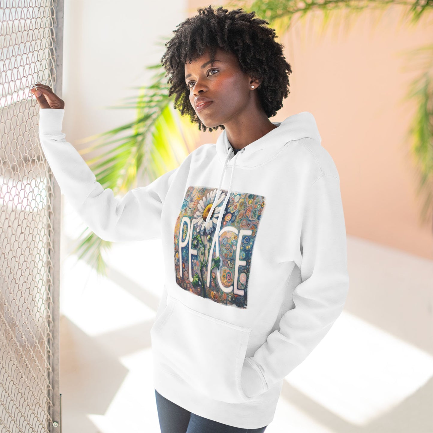 PEACE: Three-Panel Fleece Hoodie