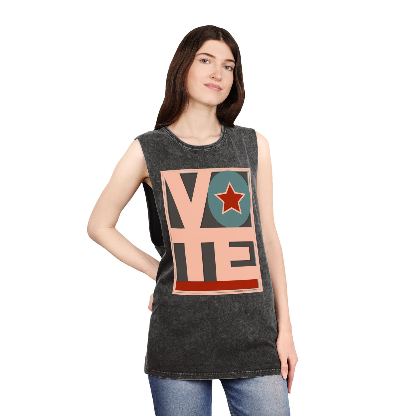Vote Star: Unisex Stonewash Tank Top