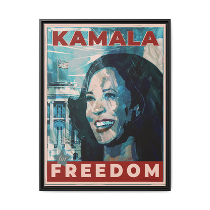 Kamala for Freedom: Matte Canvas, Framed (Multi-color)